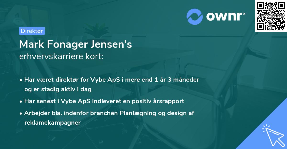 Mark Fonager Jensen's erhvervskarriere kort