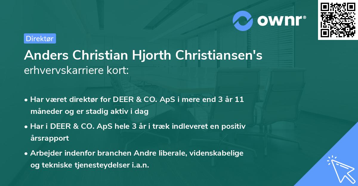 Anders Christian Hjorth Christiansen's erhvervskarriere kort