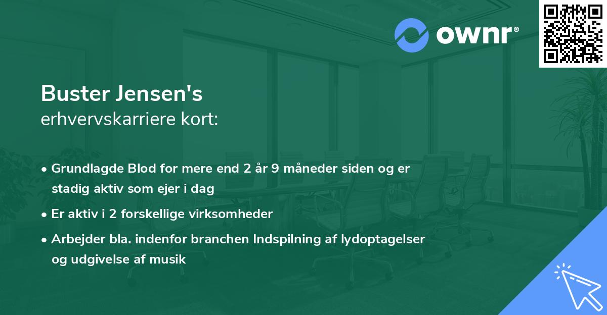 Buster Jensen's erhvervskarriere kort