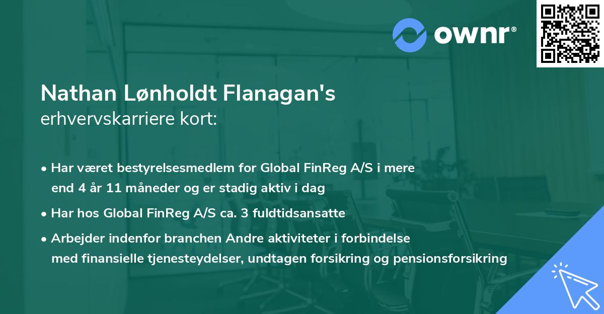 Nathan Lønholdt Flanagan's erhvervskarriere kort