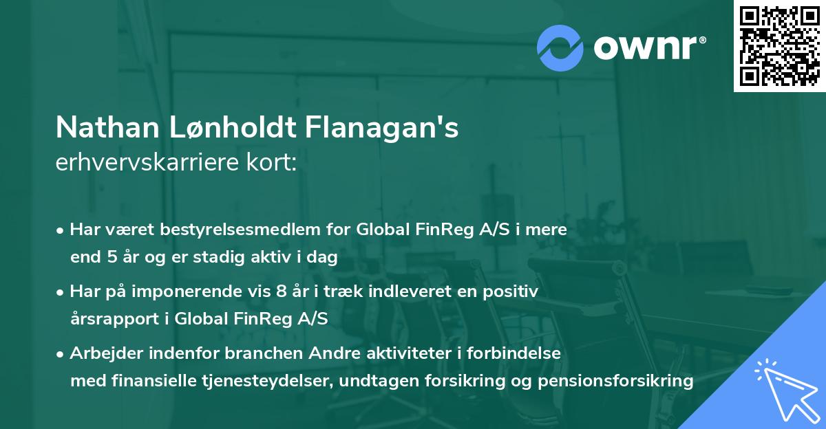 Nathan Lønholdt Flanagan's erhvervskarriere kort