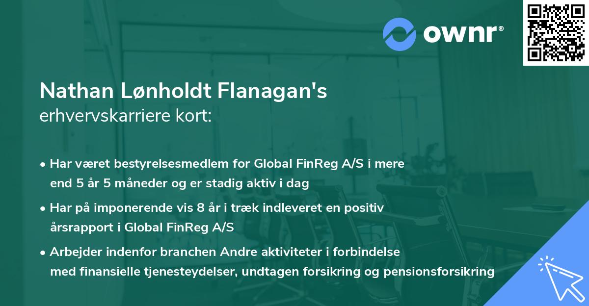 Nathan Lønholdt Flanagan's erhvervskarriere kort