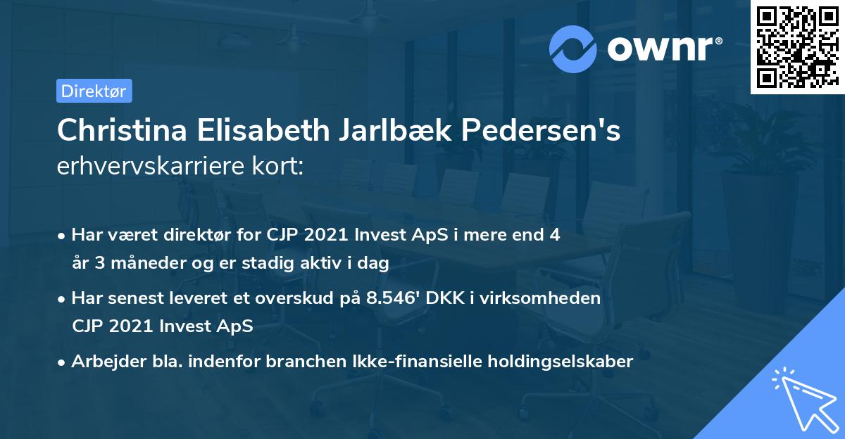 Christina Elisabeth Jarlbæk Pedersen's erhvervskarriere kort
