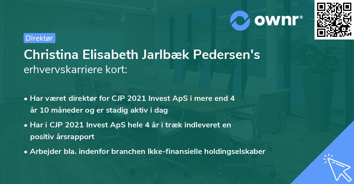 Christina Elisabeth Jarlbæk Pedersen's erhvervskarriere kort