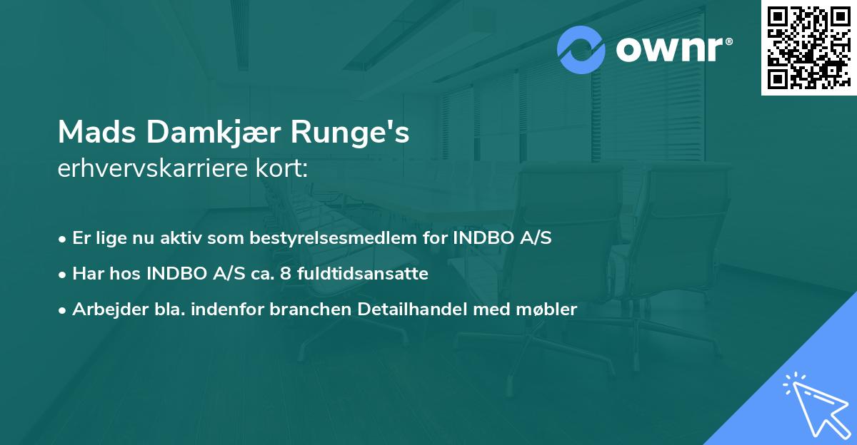 Mads Damkjær Runge's erhvervskarriere kort