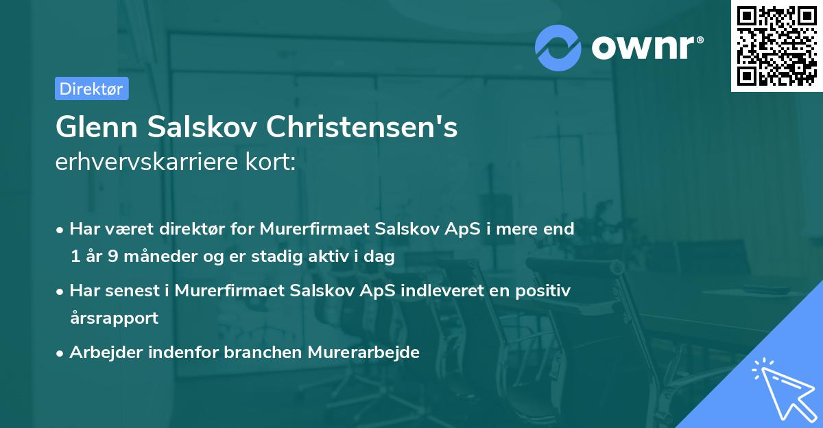 Glenn Salskov Christensen's erhvervskarriere kort