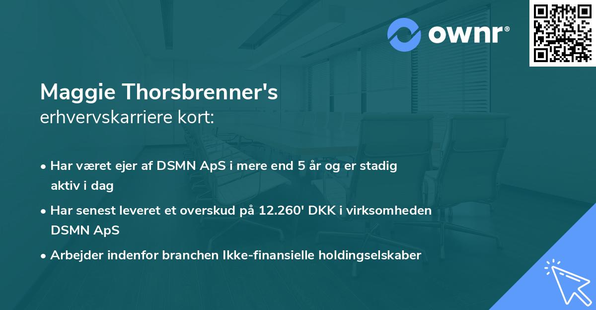 Maggie Thorsbrenner's erhvervskarriere kort