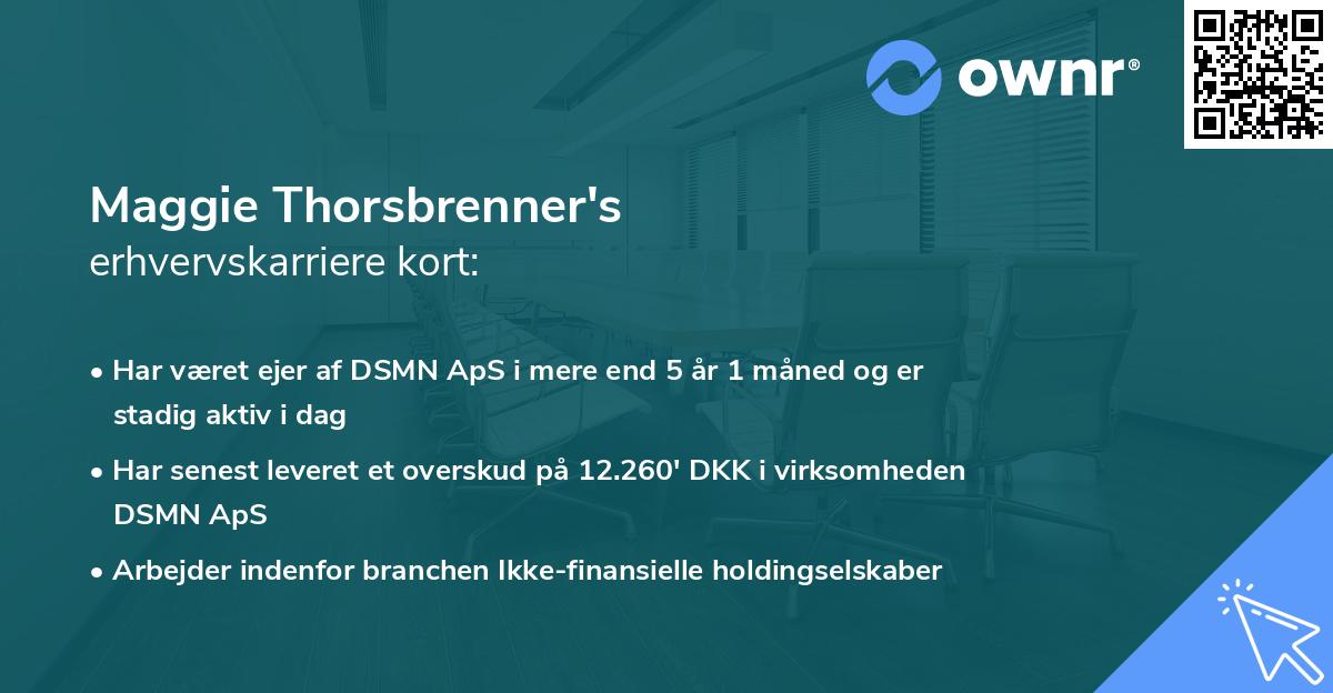 Maggie Thorsbrenner's erhvervskarriere kort