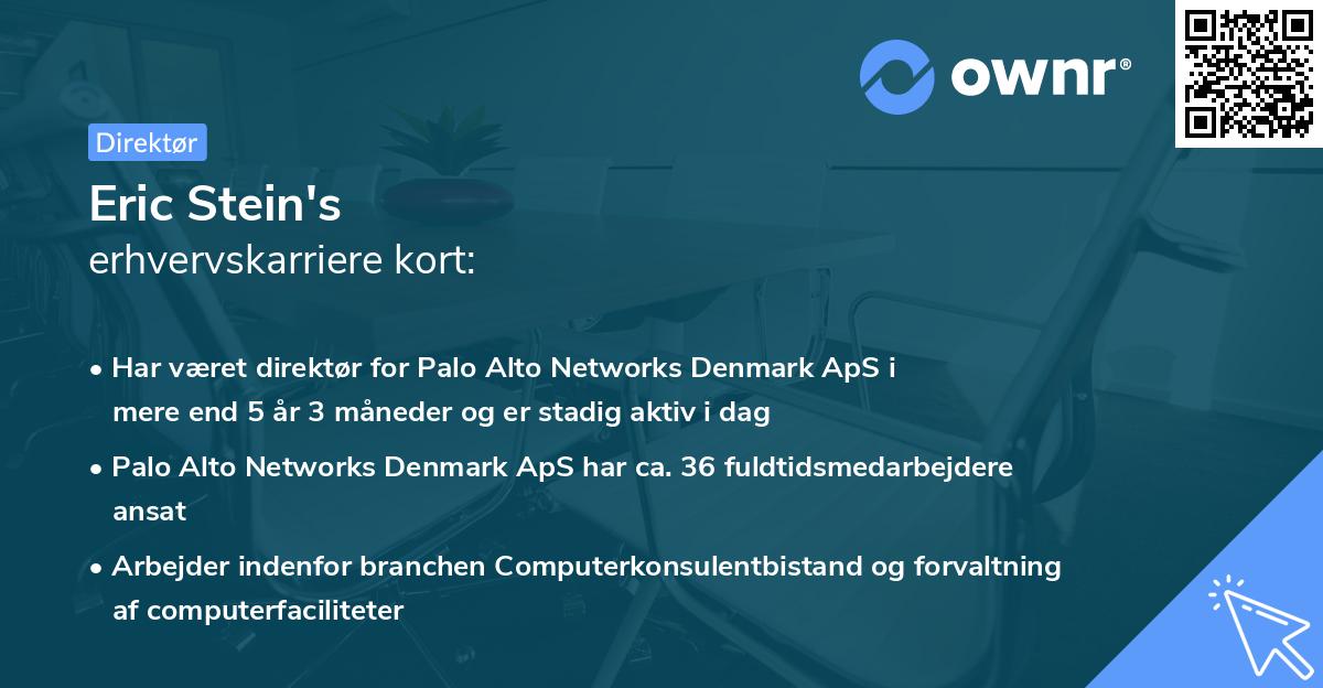 Eric Stein's erhvervskarriere kort