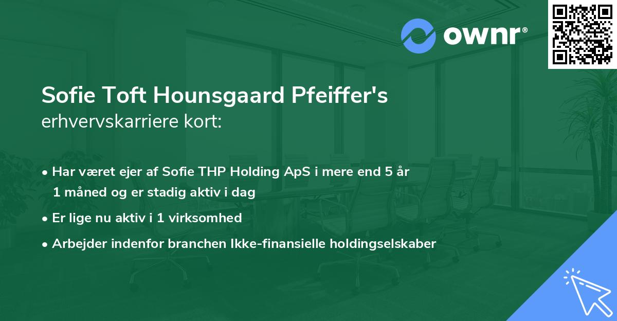 Sofie Toft Hounsgaard Pfeiffer's erhvervskarriere kort
