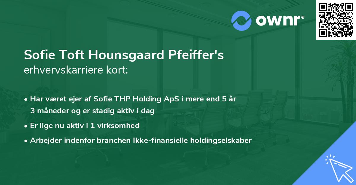 Sofie Toft Hounsgaard Pfeiffer's erhvervskarriere kort