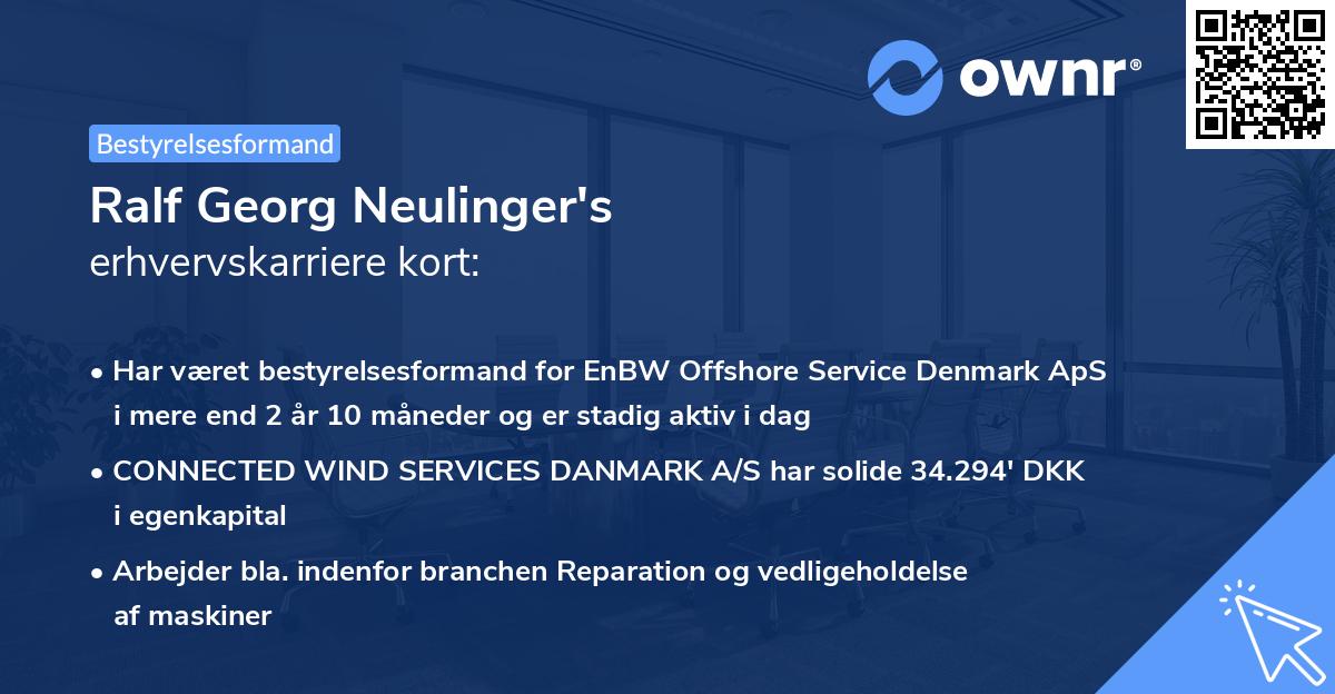 Ralf Georg Neulinger's erhvervskarriere kort