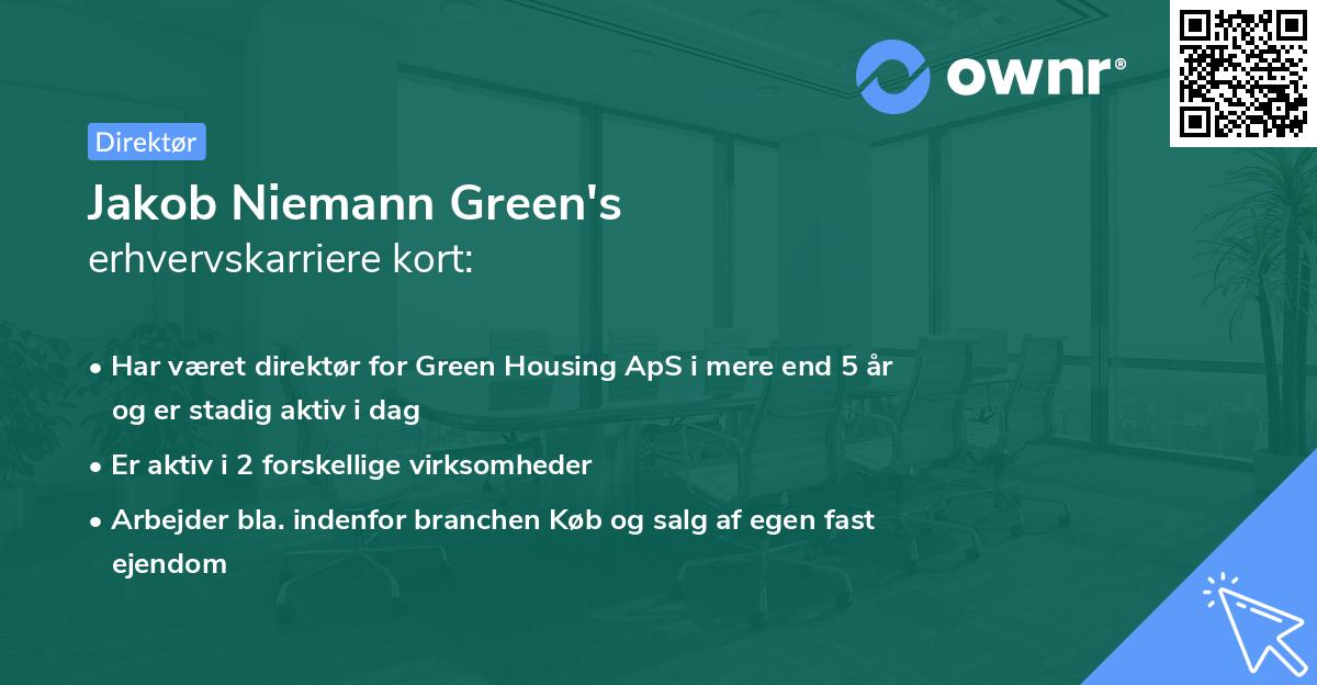 Jakob Niemann Green's erhvervskarriere kort