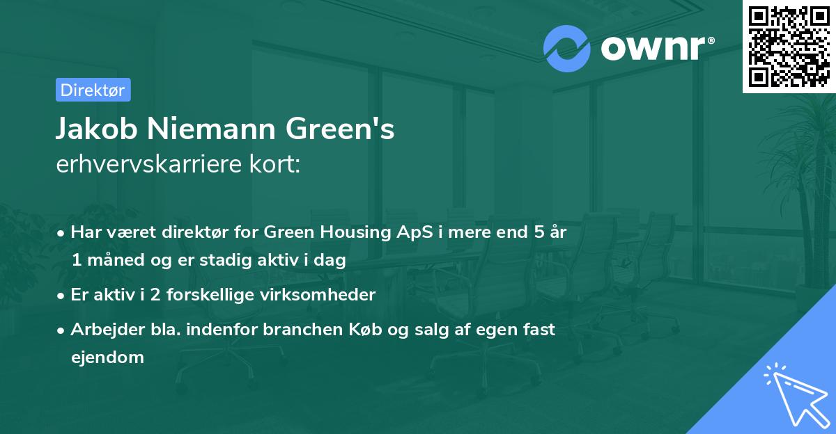 Jakob Niemann Green's erhvervskarriere kort