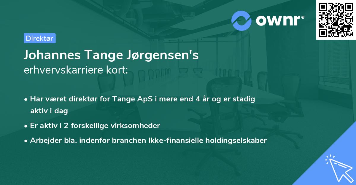 Johannes Tange Jørgensen's erhvervskarriere kort