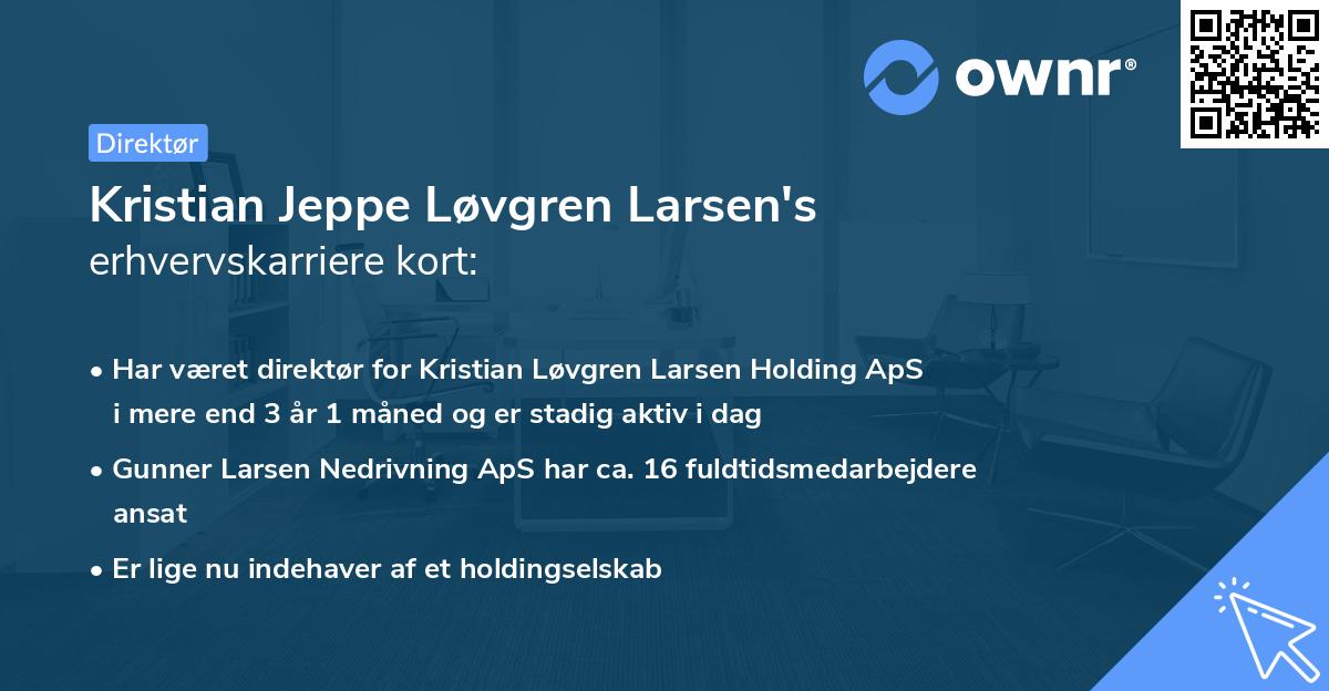 Kristian Jeppe Løvgren Larsen's erhvervskarriere kort