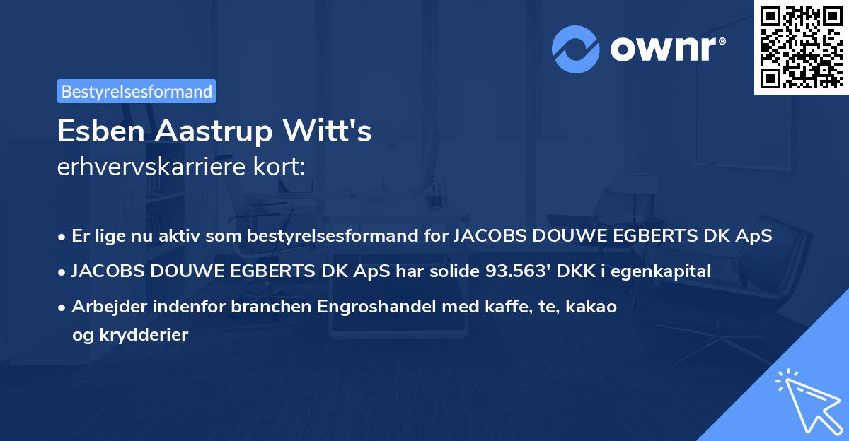 Esben Aastrup Witt's erhvervskarriere kort
