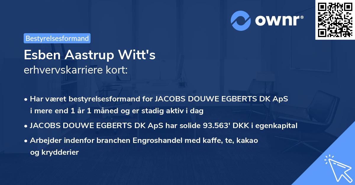 Esben Aastrup Witt's erhvervskarriere kort