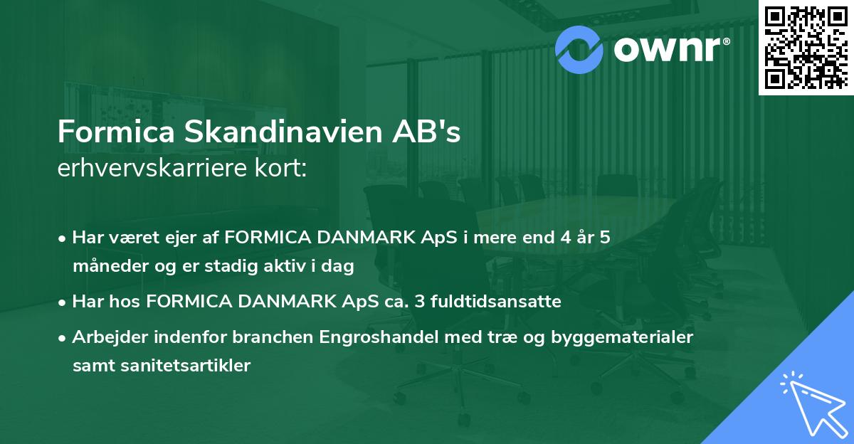 Formica Skandinavien AB's erhvervskarriere kort