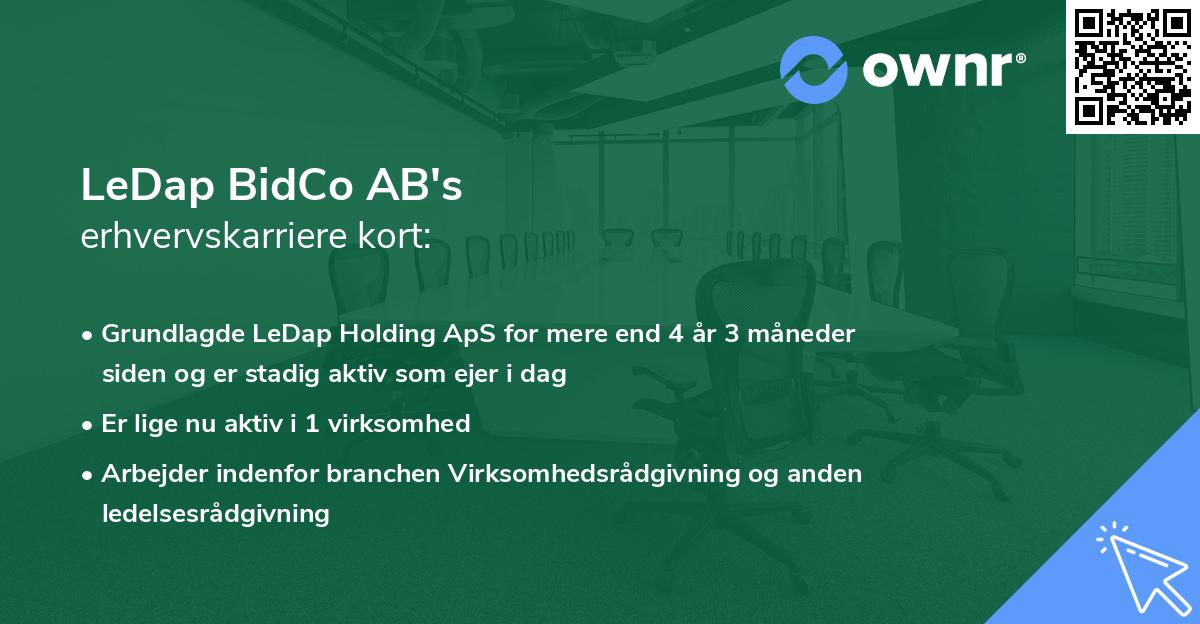 LeDap BidCo AB's erhvervskarriere kort