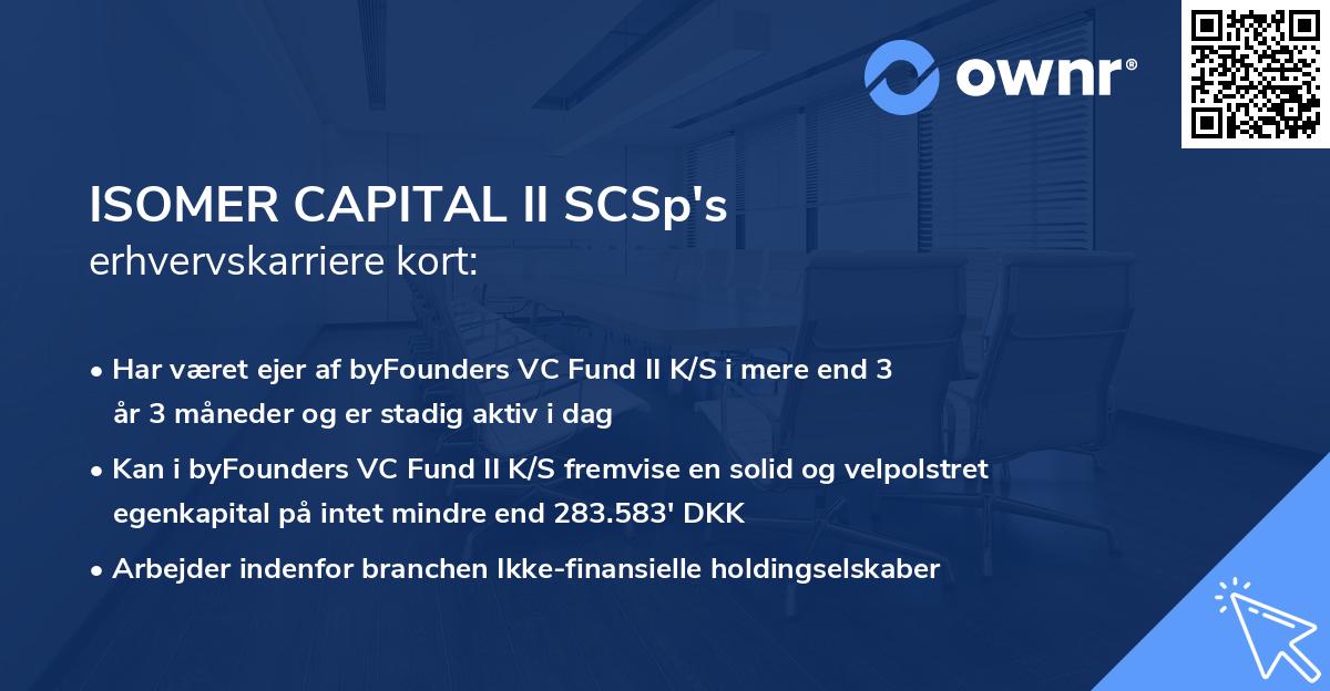 ISOMER CAPITAL II SCSp's erhvervskarriere kort