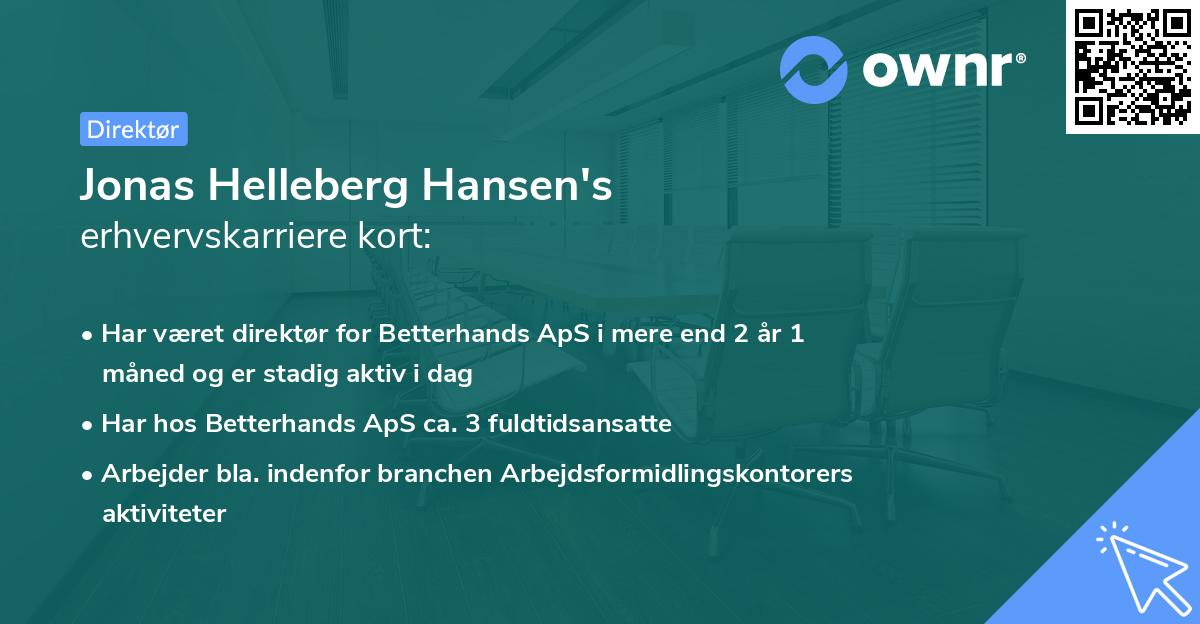 Jonas Helleberg Hansen's erhvervskarriere kort