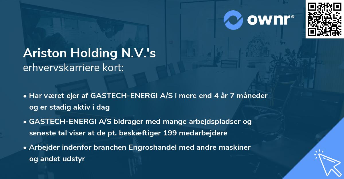 Ariston Holding N.V.'s erhvervskarriere kort