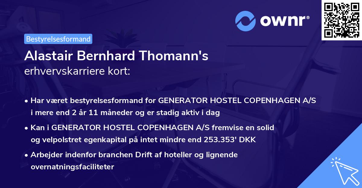 Alastair Bernhard Thomann's erhvervskarriere kort