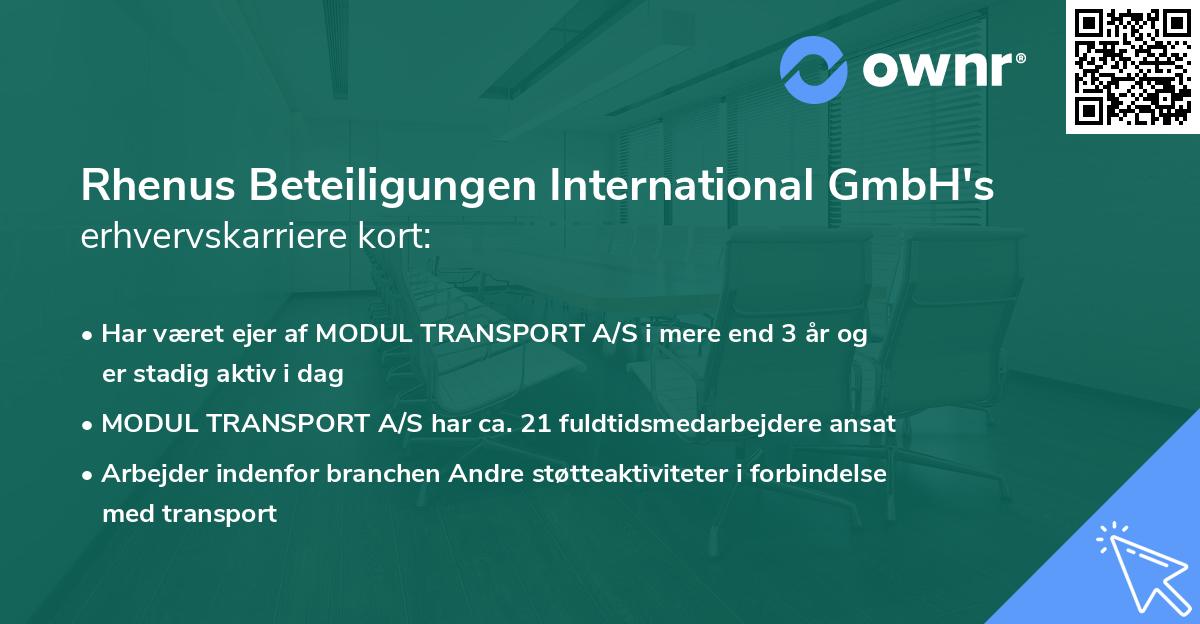 Rhenus Beteiligungen International GmbH's erhvervskarriere kort
