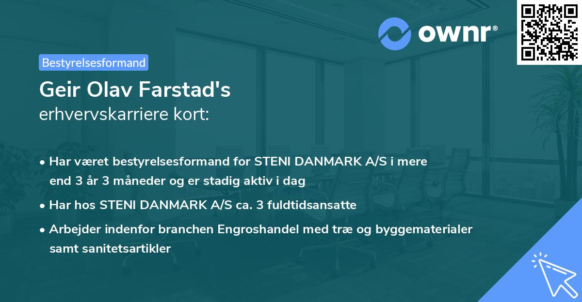 Geir Olav Farstad's erhvervskarriere kort