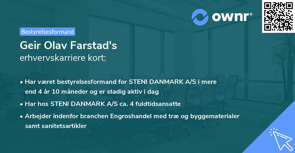 Geir Olav Farstad's erhvervskarriere kort