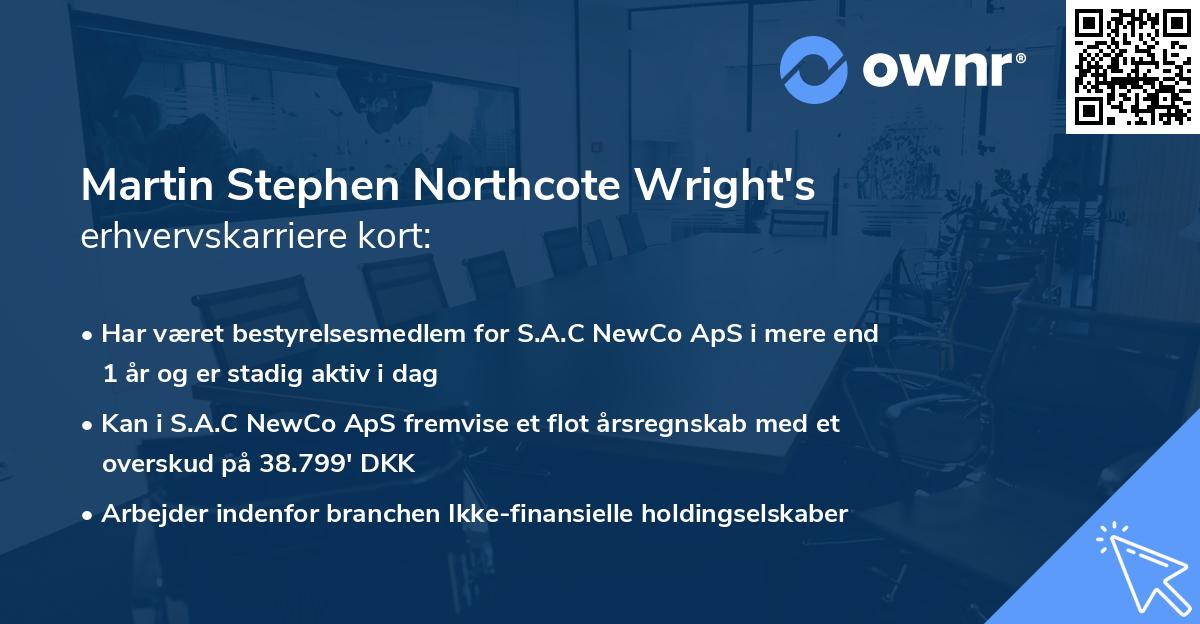 Martin Stephen Northcote Wright's erhvervskarriere kort