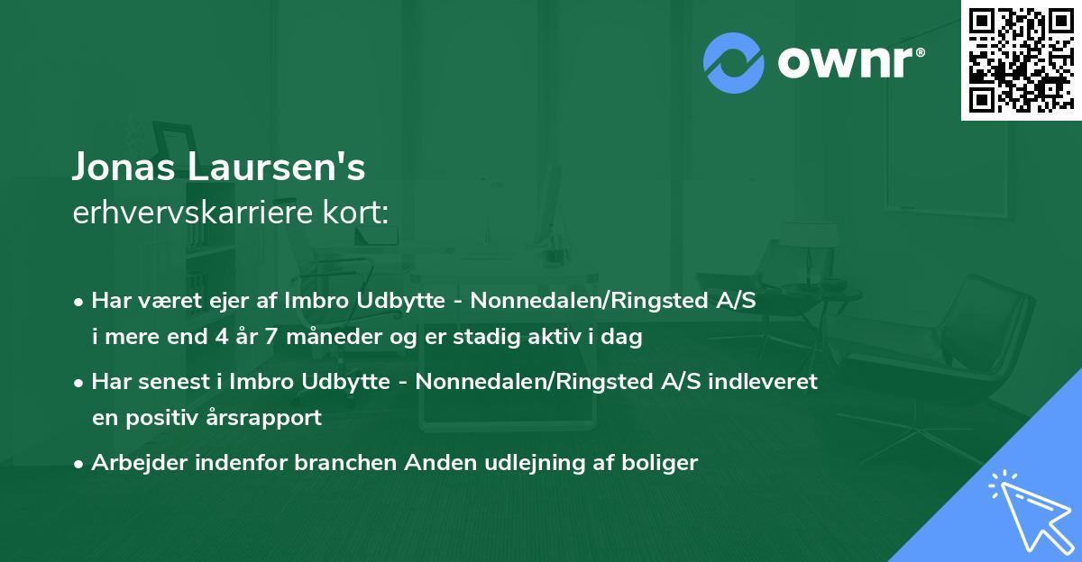 Jonas Laursen's erhvervskarriere kort