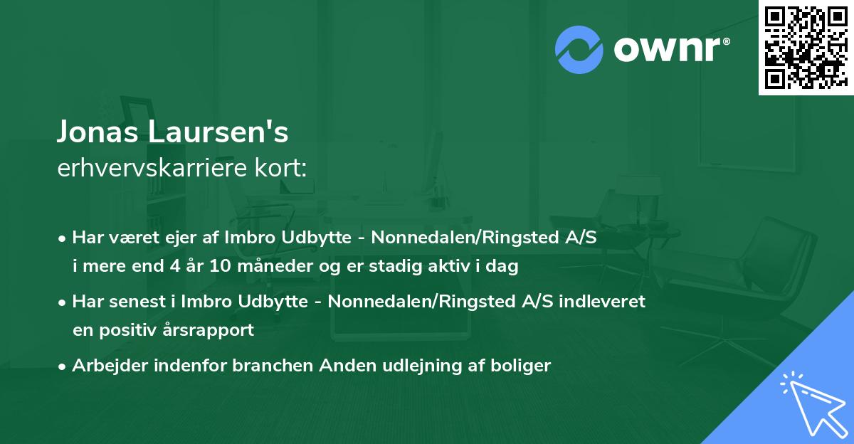 Jonas Laursen's erhvervskarriere kort