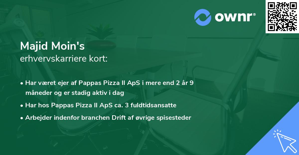 Majid Moin's erhvervskarriere kort