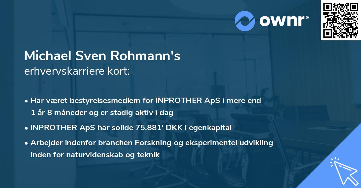 Michael Sven Rohmann's erhvervskarriere kort