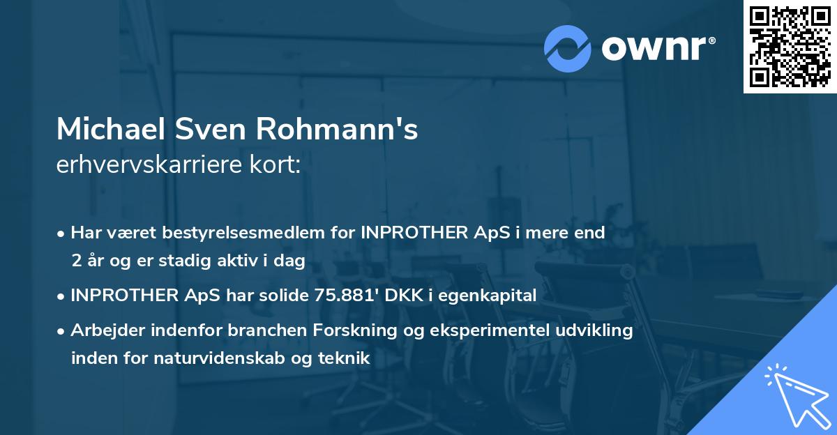 Michael Sven Rohmann's erhvervskarriere kort