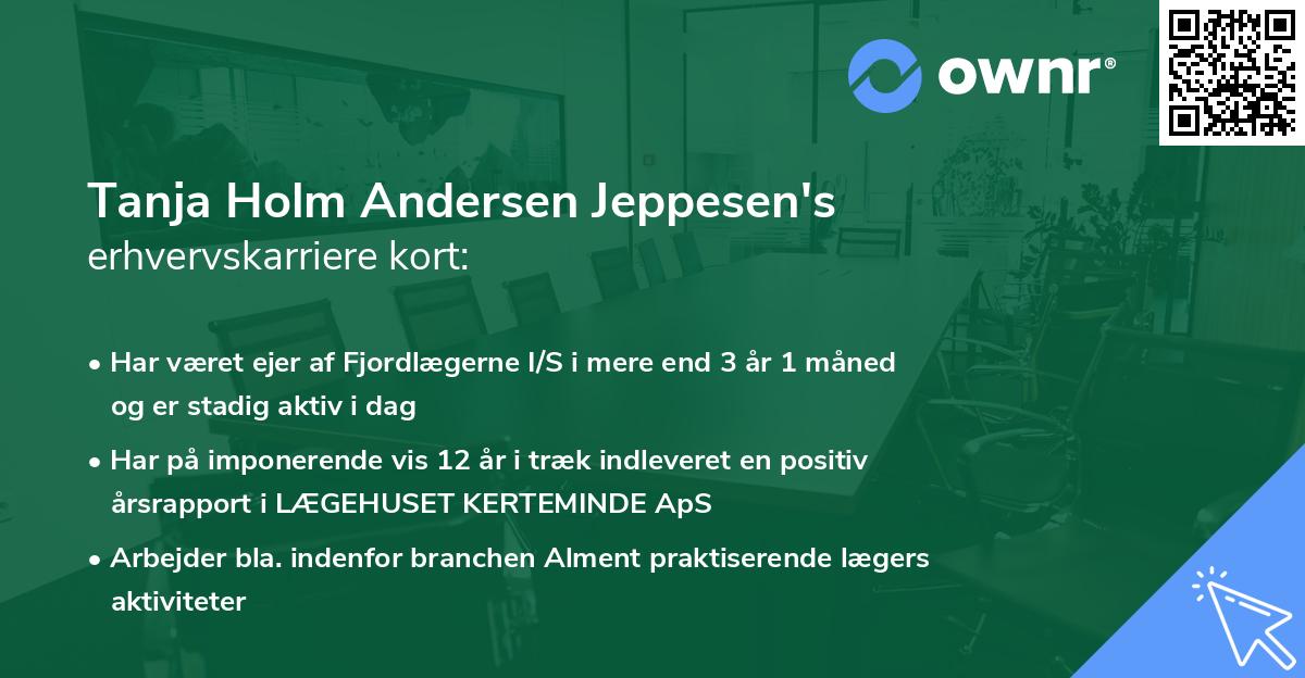 Tanja Holm Andersen Jeppesen's erhvervskarriere kort