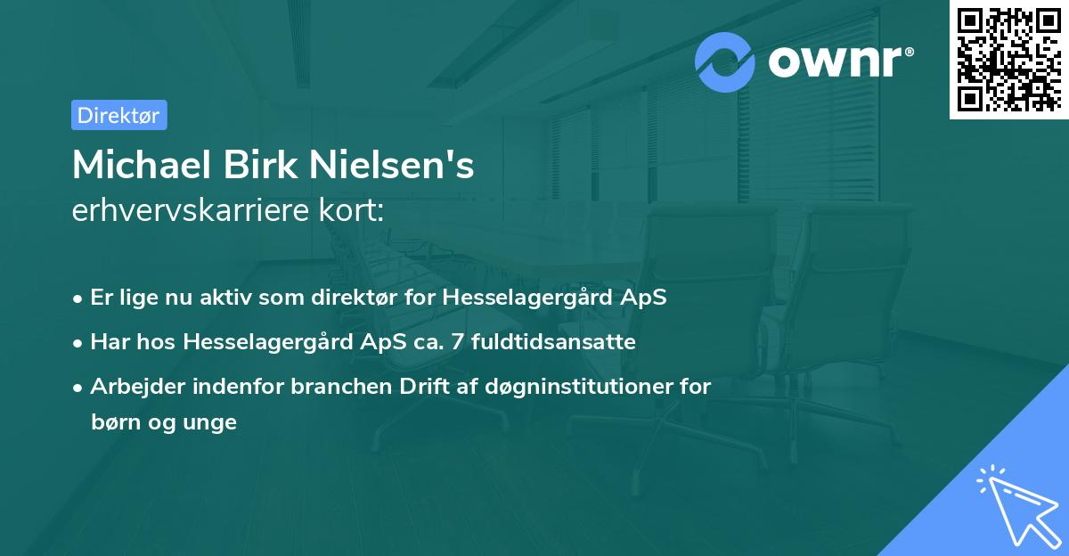 Michael Birk Nielsen's erhvervskarriere kort