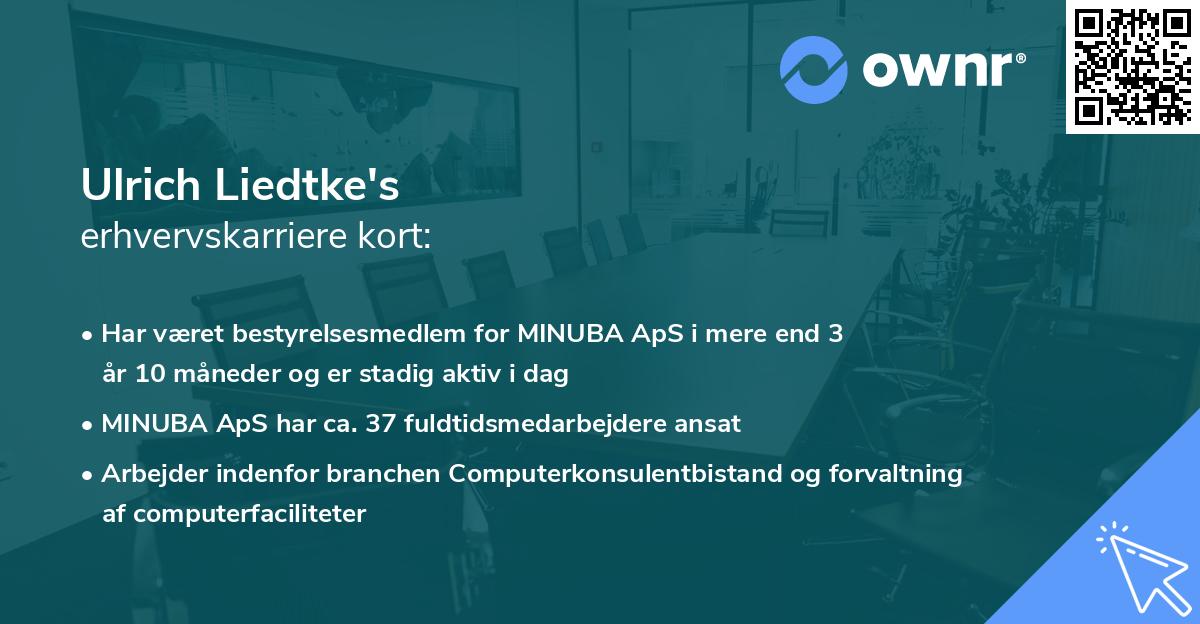 Ulrich Liedtke's erhvervskarriere kort