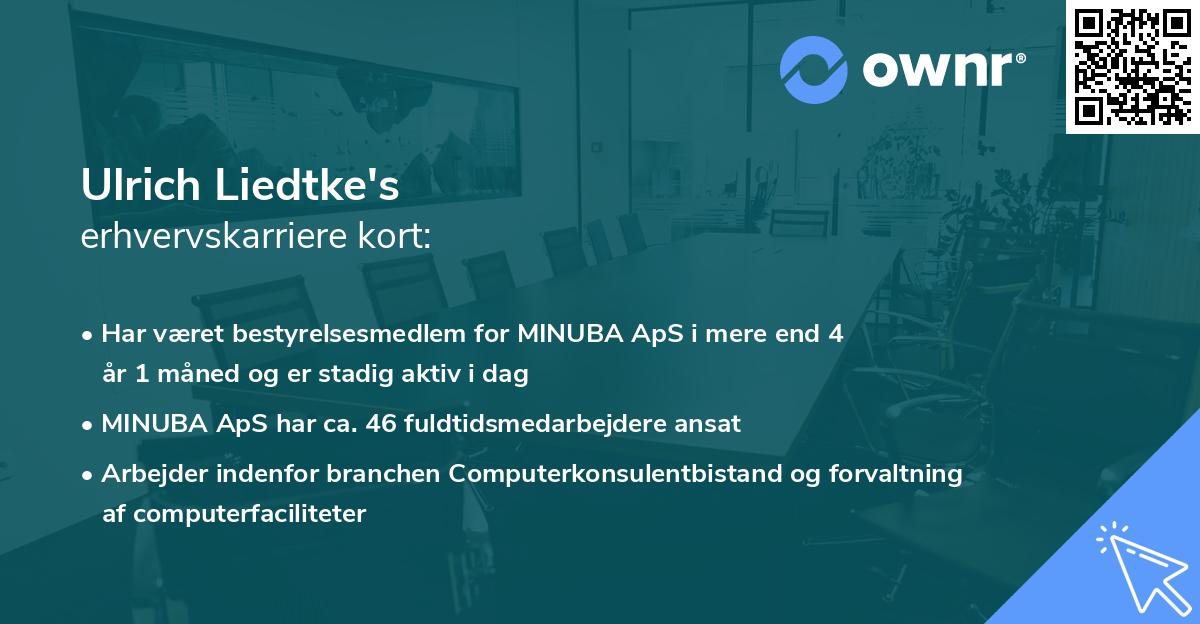 Ulrich Liedtke's erhvervskarriere kort