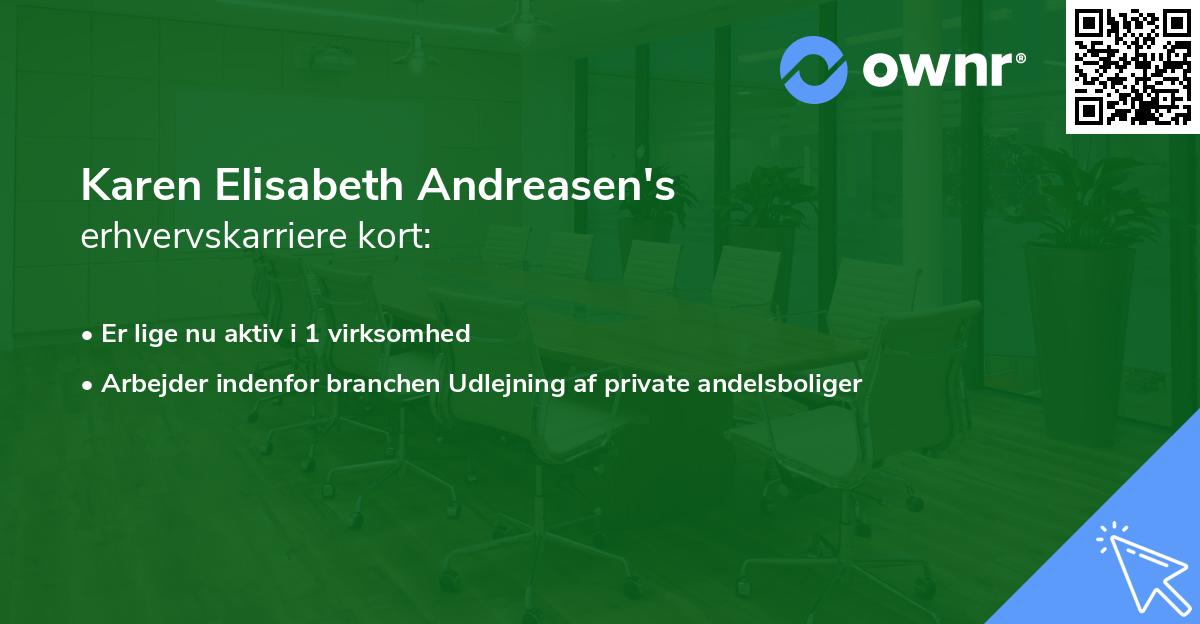 Karen Elisabeth Andreasen's erhvervskarriere kort