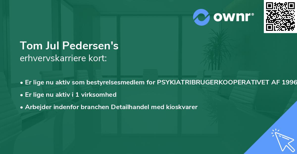 Tom Jul Pedersen's erhvervskarriere kort