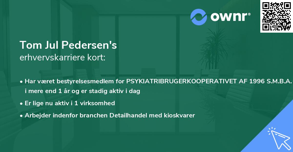 Tom Jul Pedersen's erhvervskarriere kort