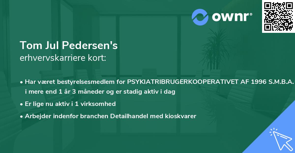 Tom Jul Pedersen's erhvervskarriere kort