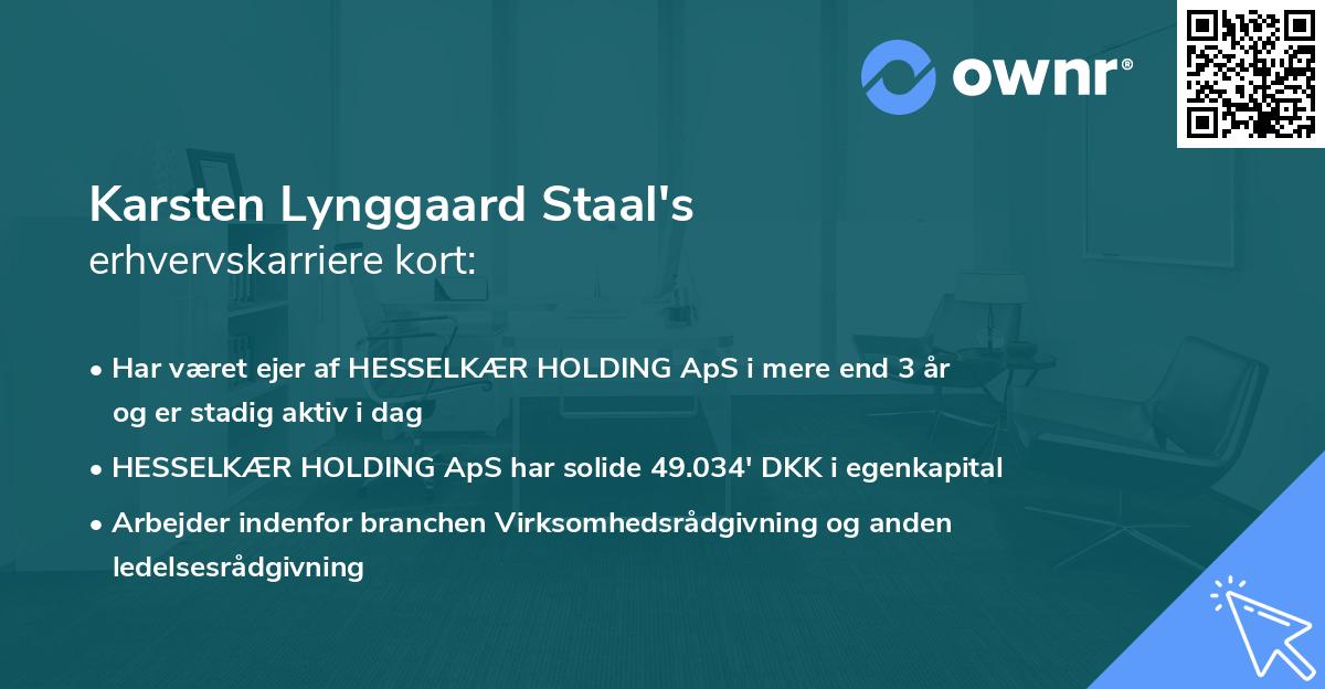 Karsten Lynggaard Staal's erhvervskarriere kort