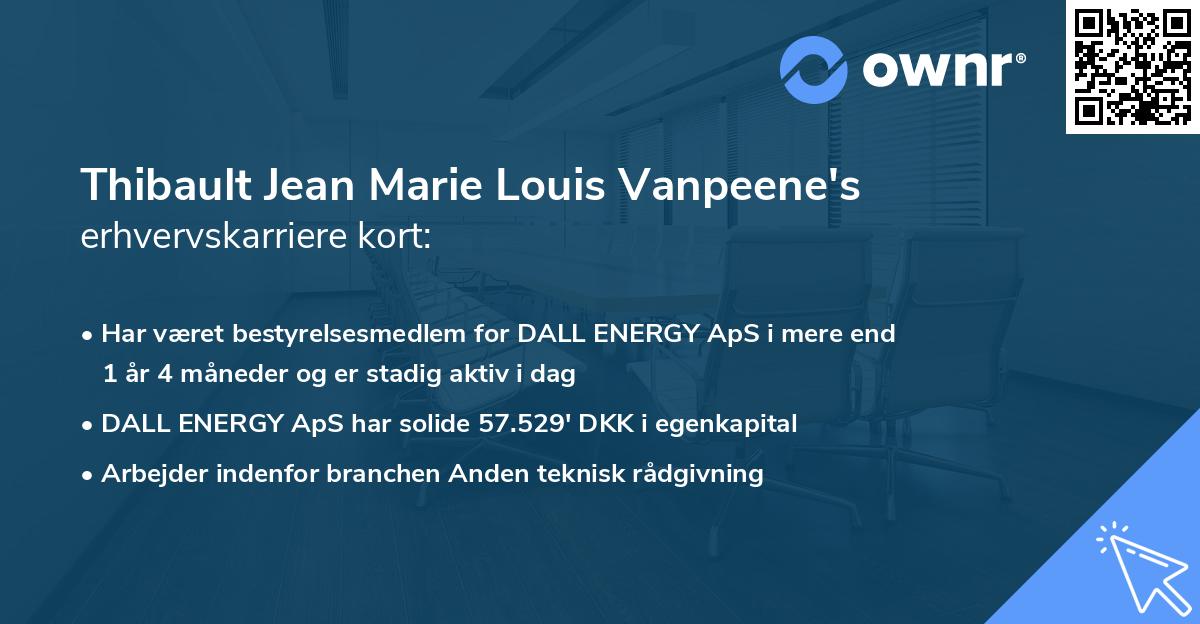 Thibault Jean Marie Louis Vanpeene's erhvervskarriere kort