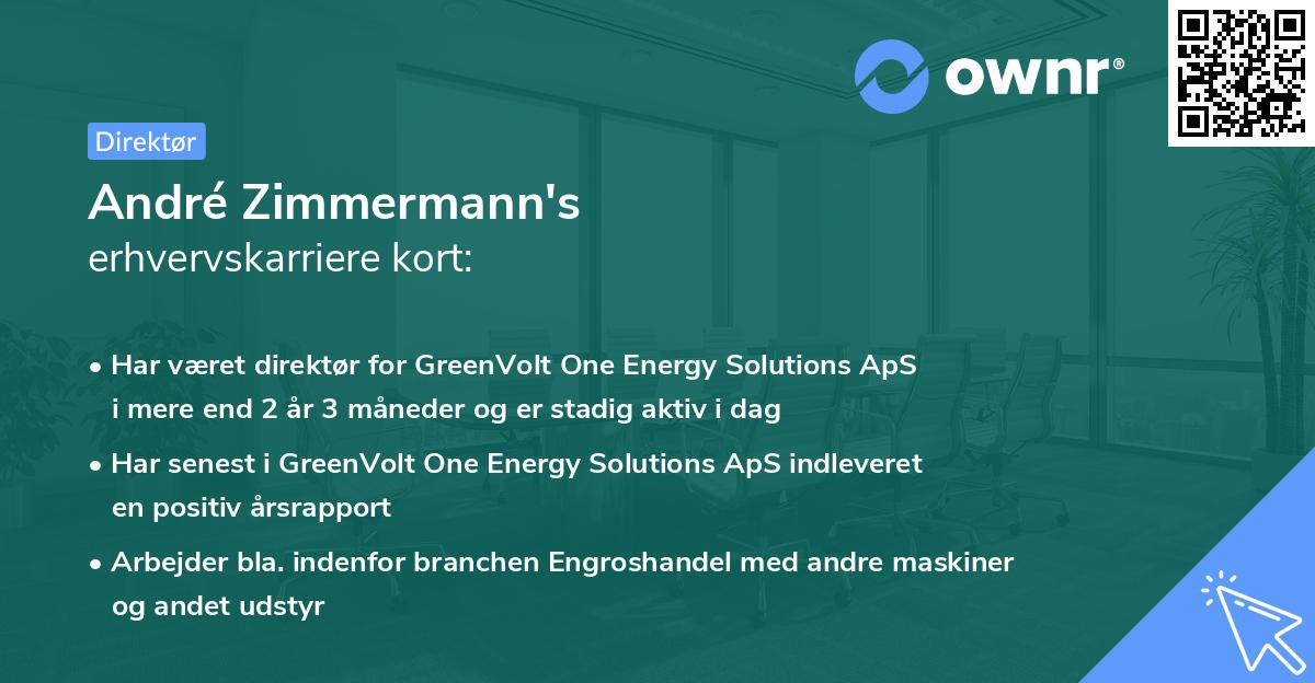 André Zimmermann's erhvervskarriere kort