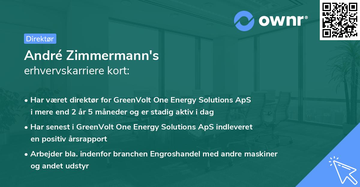 André Zimmermann's erhvervskarriere kort