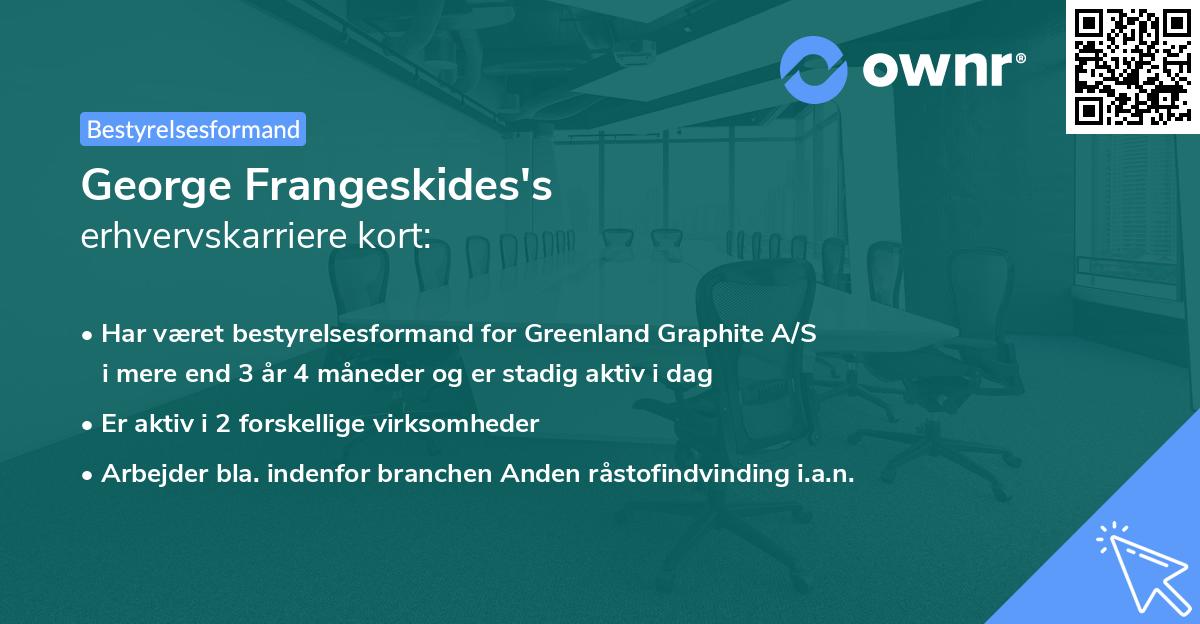 George Frangeskides's erhvervskarriere kort